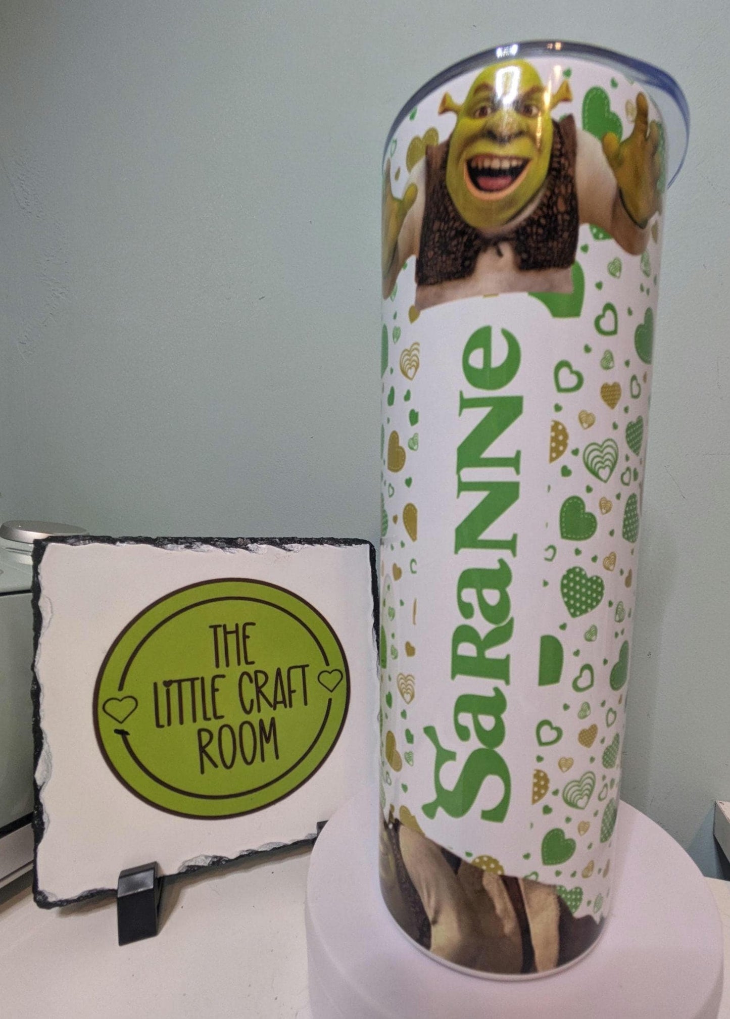 Personalised Green Ogre Tumbler, 20oz Skinny Travel Cup, Funny Ogre Gift, Stainless Steel Tumbler with Straw