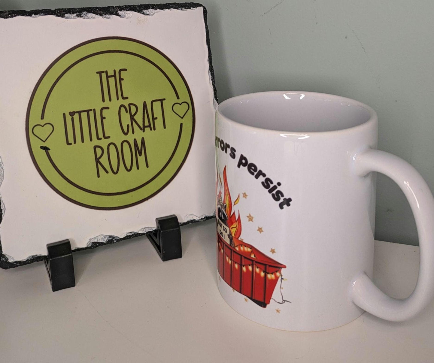 Funny meme mug. Raccoon fan. Trash. The horror. Office gift. Mother's day. Best friend gift. Tea lover. English rose. Coffee mug.