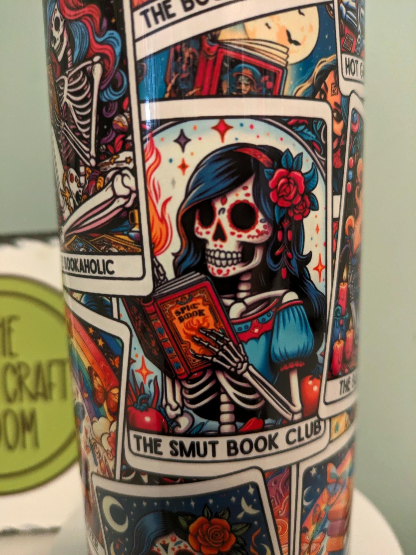 Book Lover Tarot Card Tumbler: 20oz Stainless Steel Coffee Cup