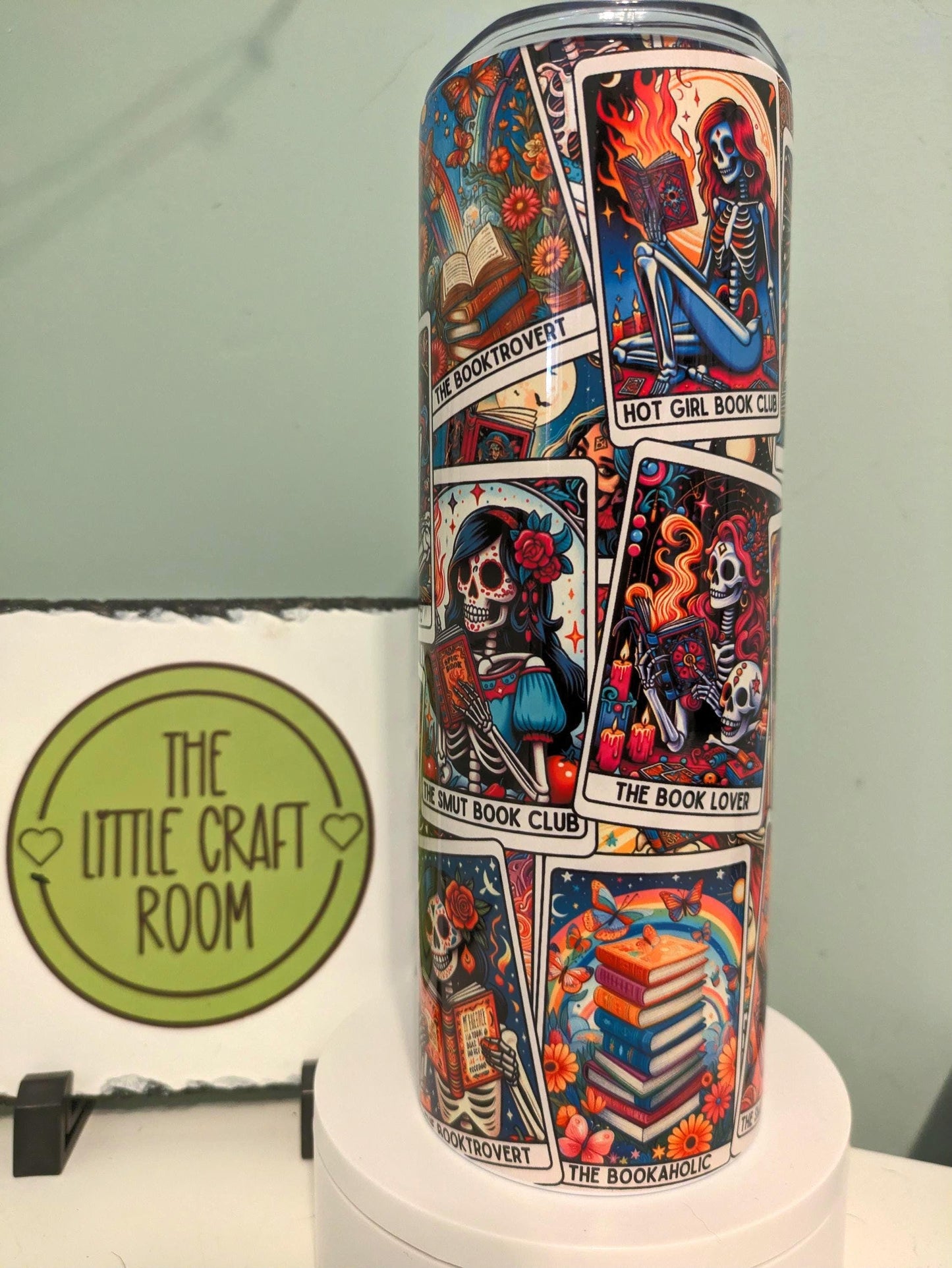 Book Lover Tarot Card Tumbler: 20oz Stainless Steel Coffee Cup