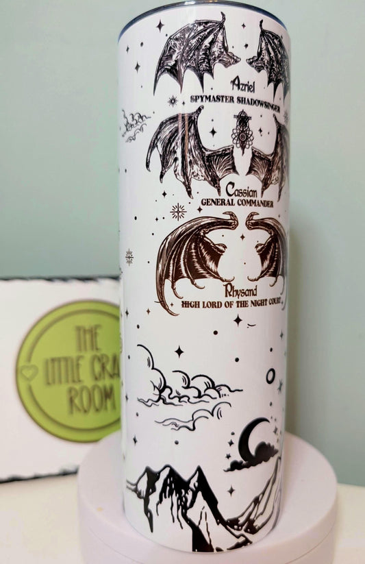 ACOTAR Night Court Tumbler: Rhysand, Azriel, Cassian - 20oz Stainless Steel