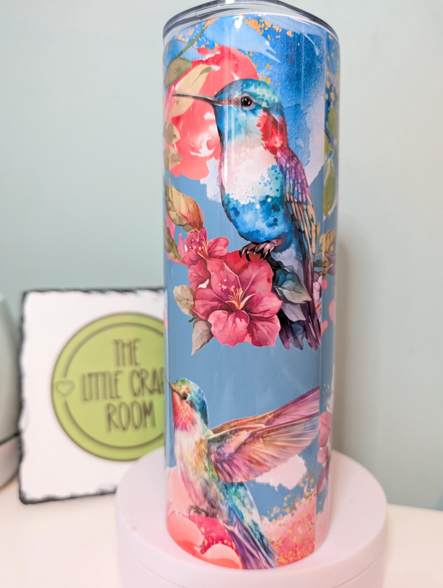 Hummingbird Tumbler: Floral Bird Insulated Stainless Steel Mug
