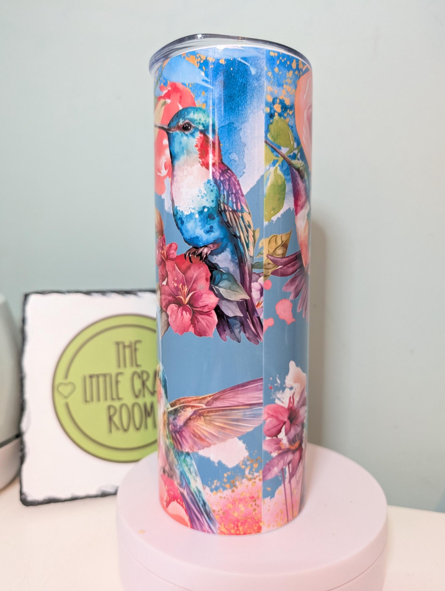 Hummingbird Tumbler: Floral Bird Insulated Stainless Steel Mug