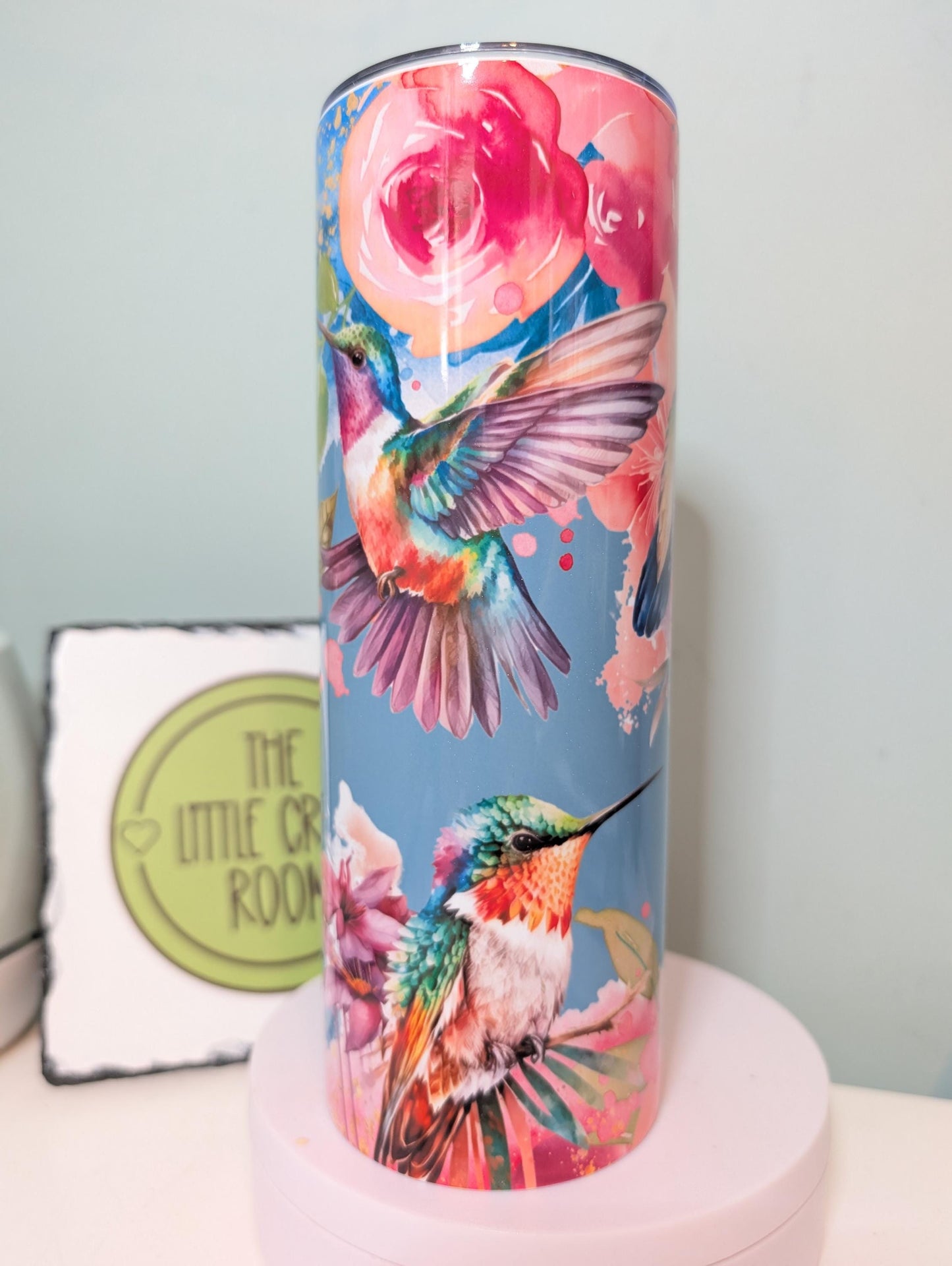 Hummingbird Tumbler: Floral Bird Insulated Stainless Steel Mug