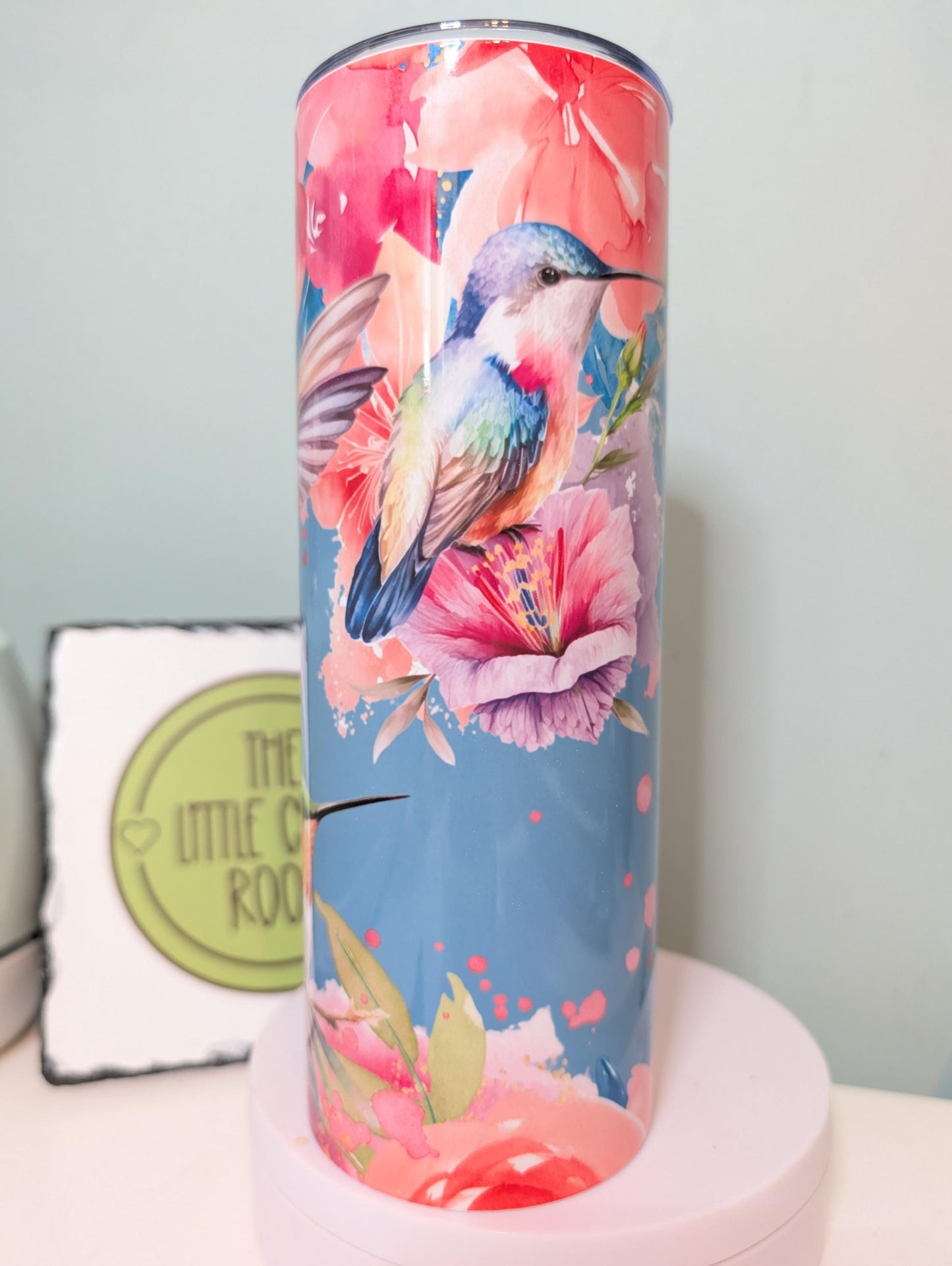 Hummingbird Tumbler: Floral Bird Insulated Stainless Steel Mug