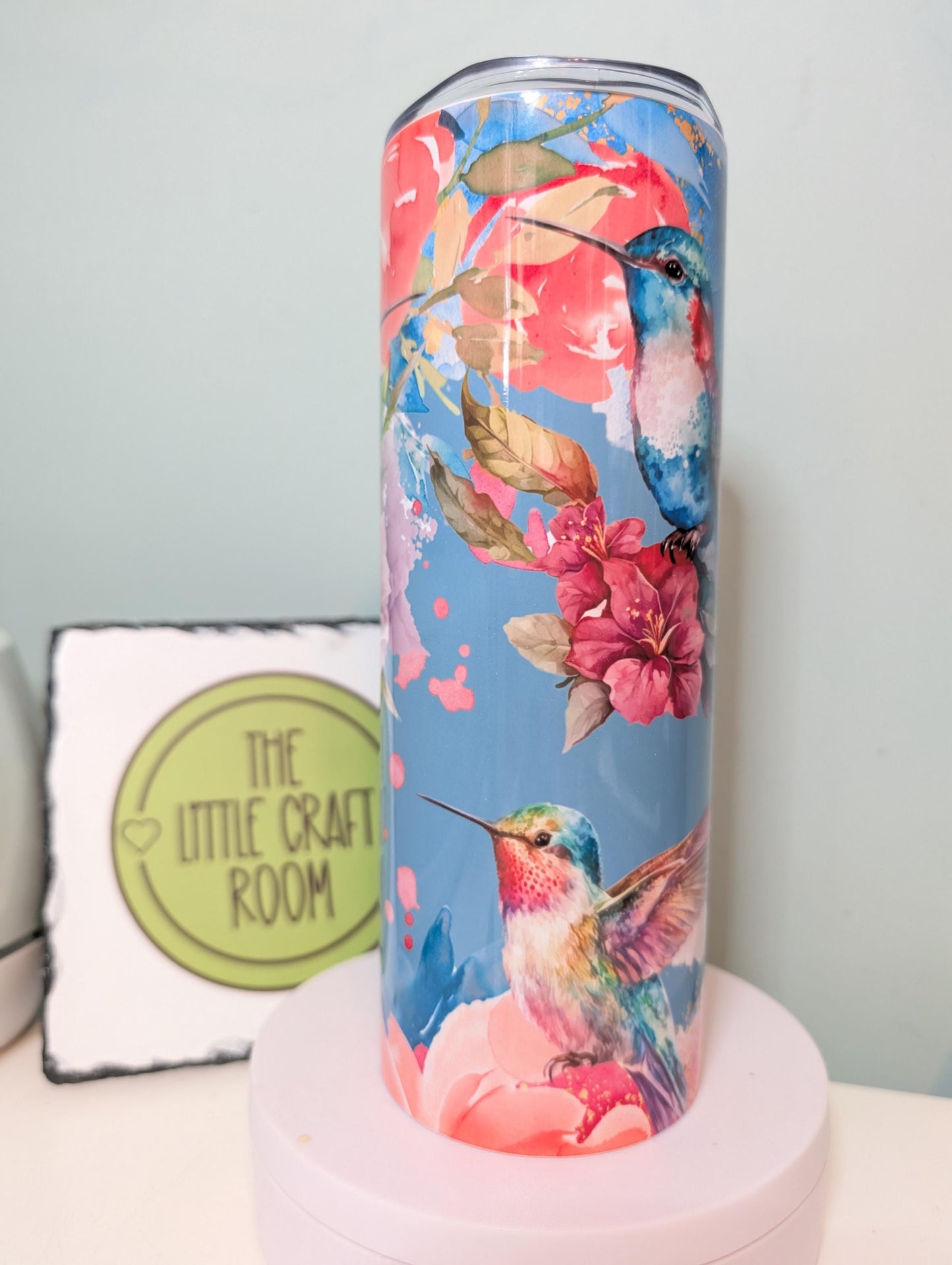 Hummingbird Tumbler: Floral Bird Insulated Stainless Steel Mug