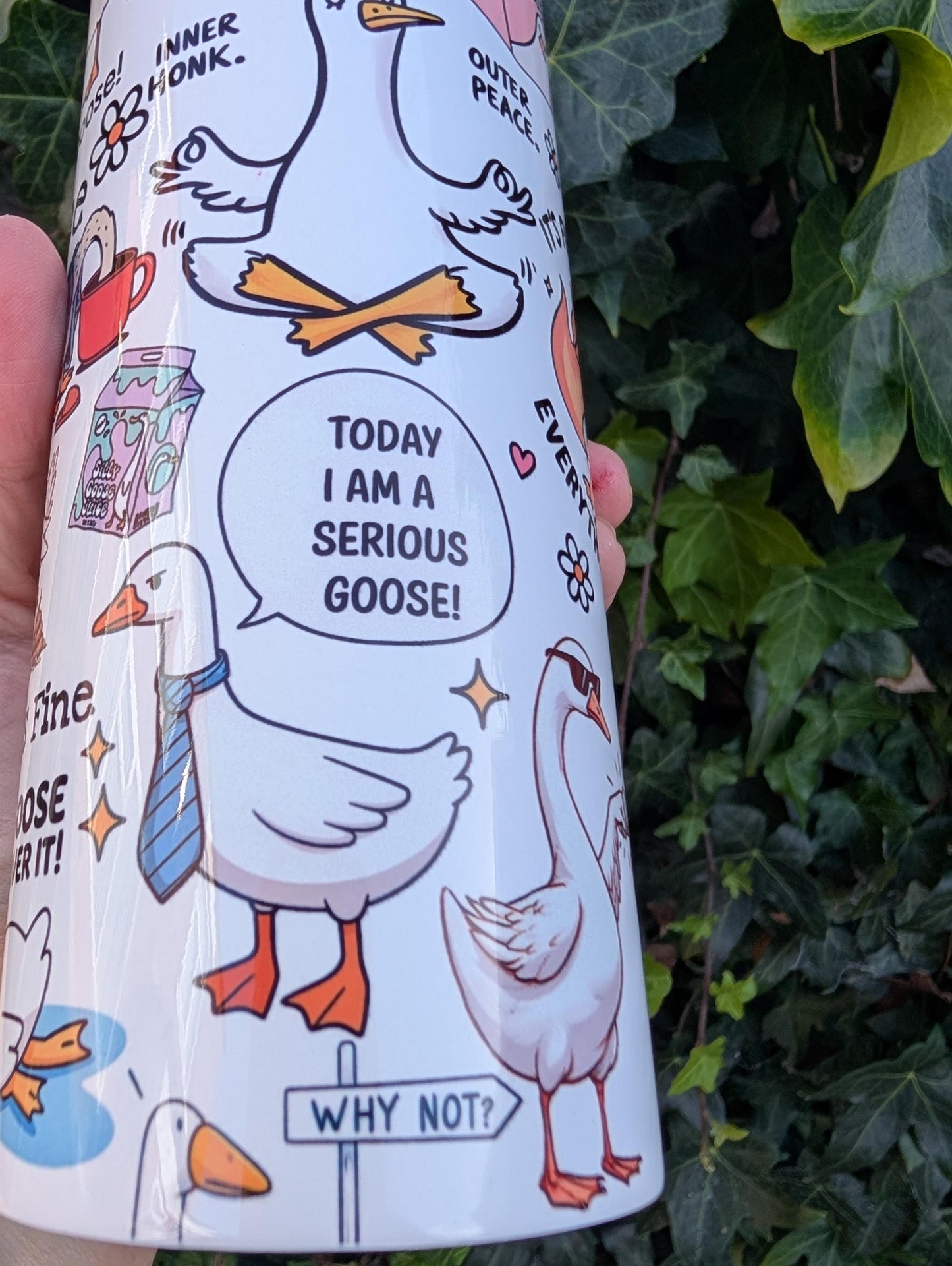 Silly Goose Stainless Steel Tumbler: Funny Animal Travel Mug