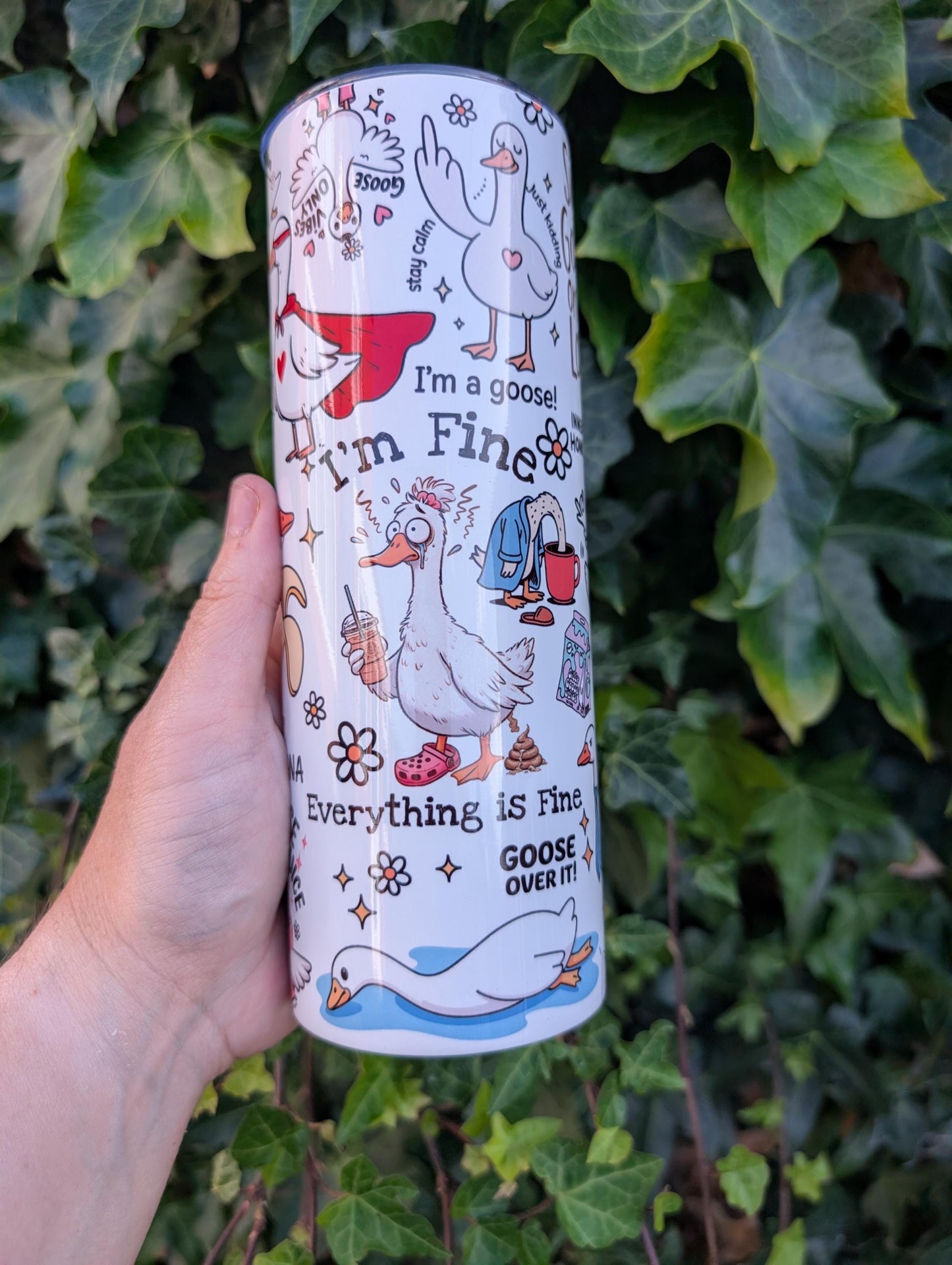 Silly Goose Stainless Steel Tumbler: Funny Animal Travel Mug