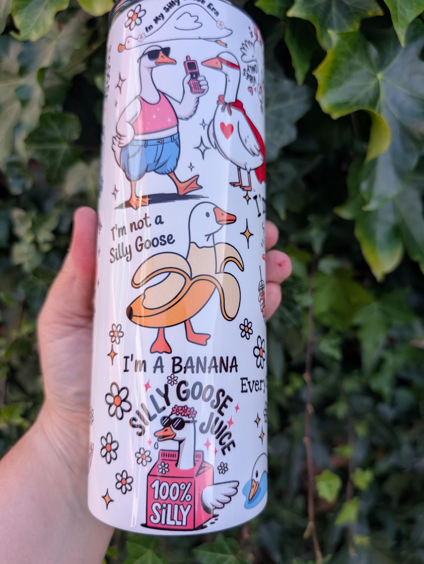 Silly Goose Stainless Steel Tumbler: Funny Animal Travel Mug