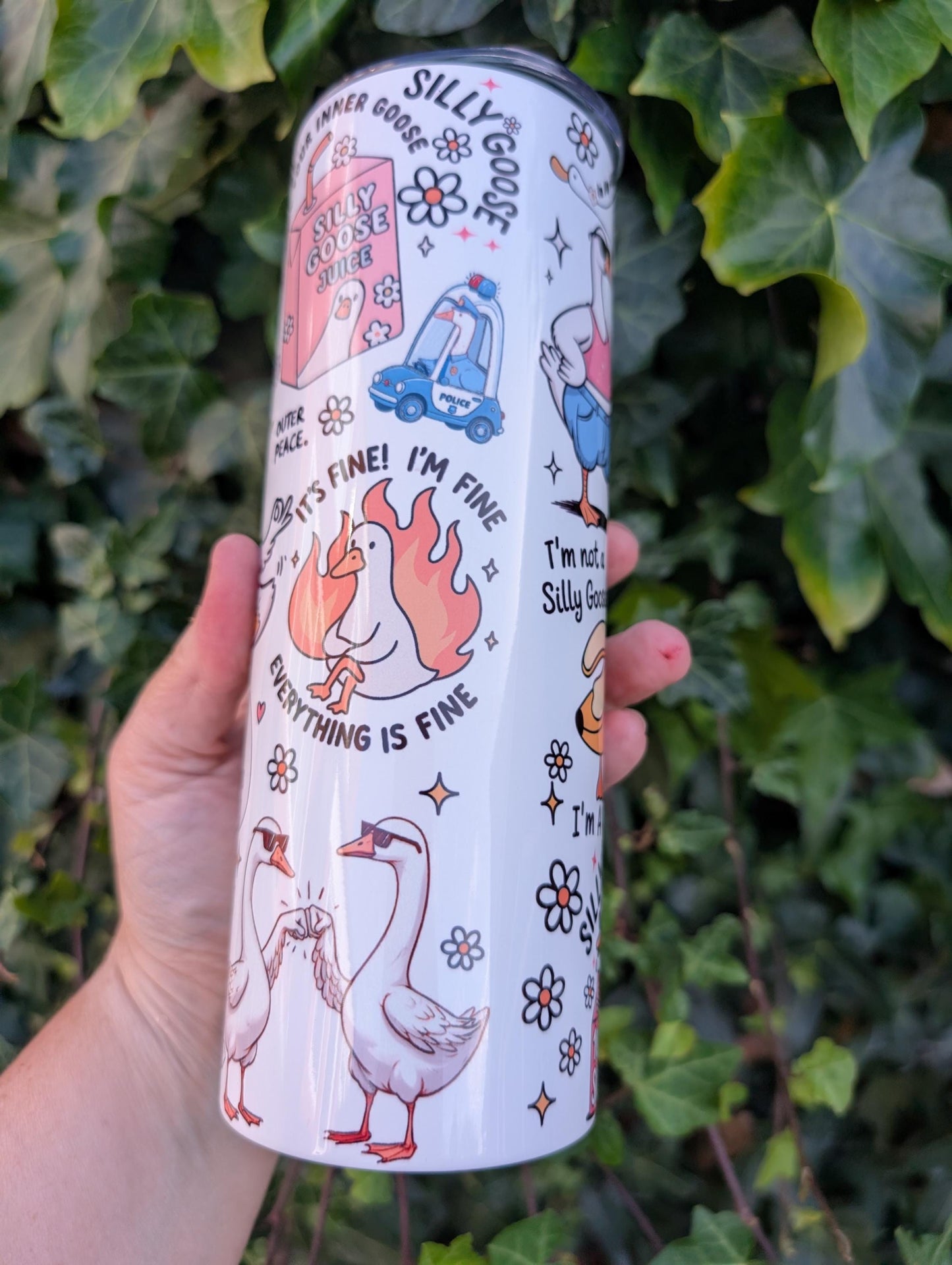 Silly Goose Stainless Steel Tumbler: Funny Animal Travel Mug