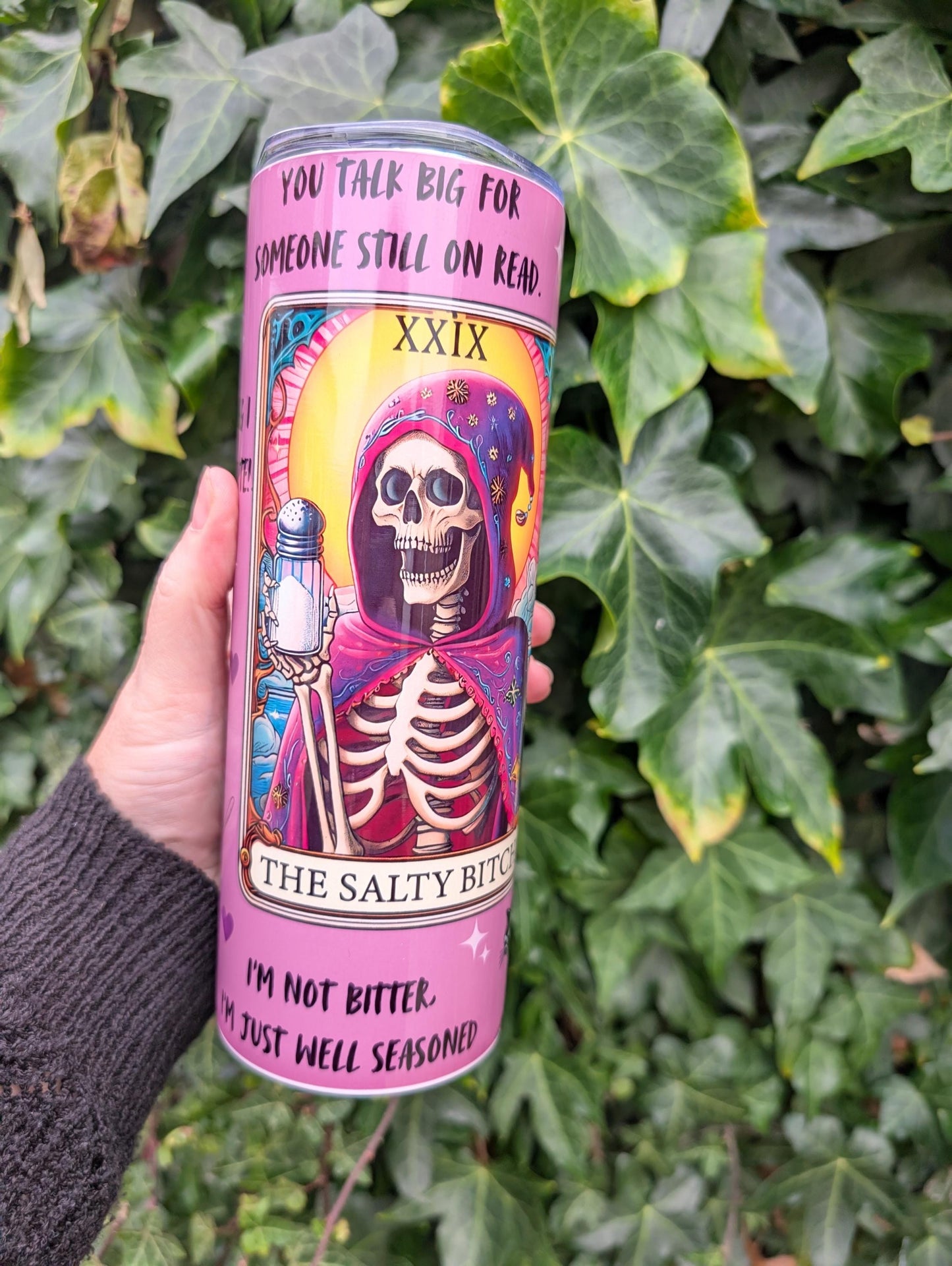 Salty Bitch Tumbler, Funny Skeleton 20oz Insulated Travel Cup