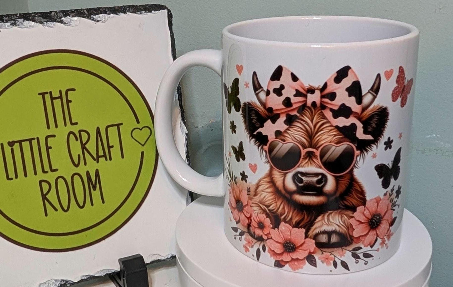 Sassy Highland Cow Mug 11oz – Pink and Black Ceramic Coffee Cup, Funny Farm Animal Gift for Her, Cute Cow Lover Kitchen Decor