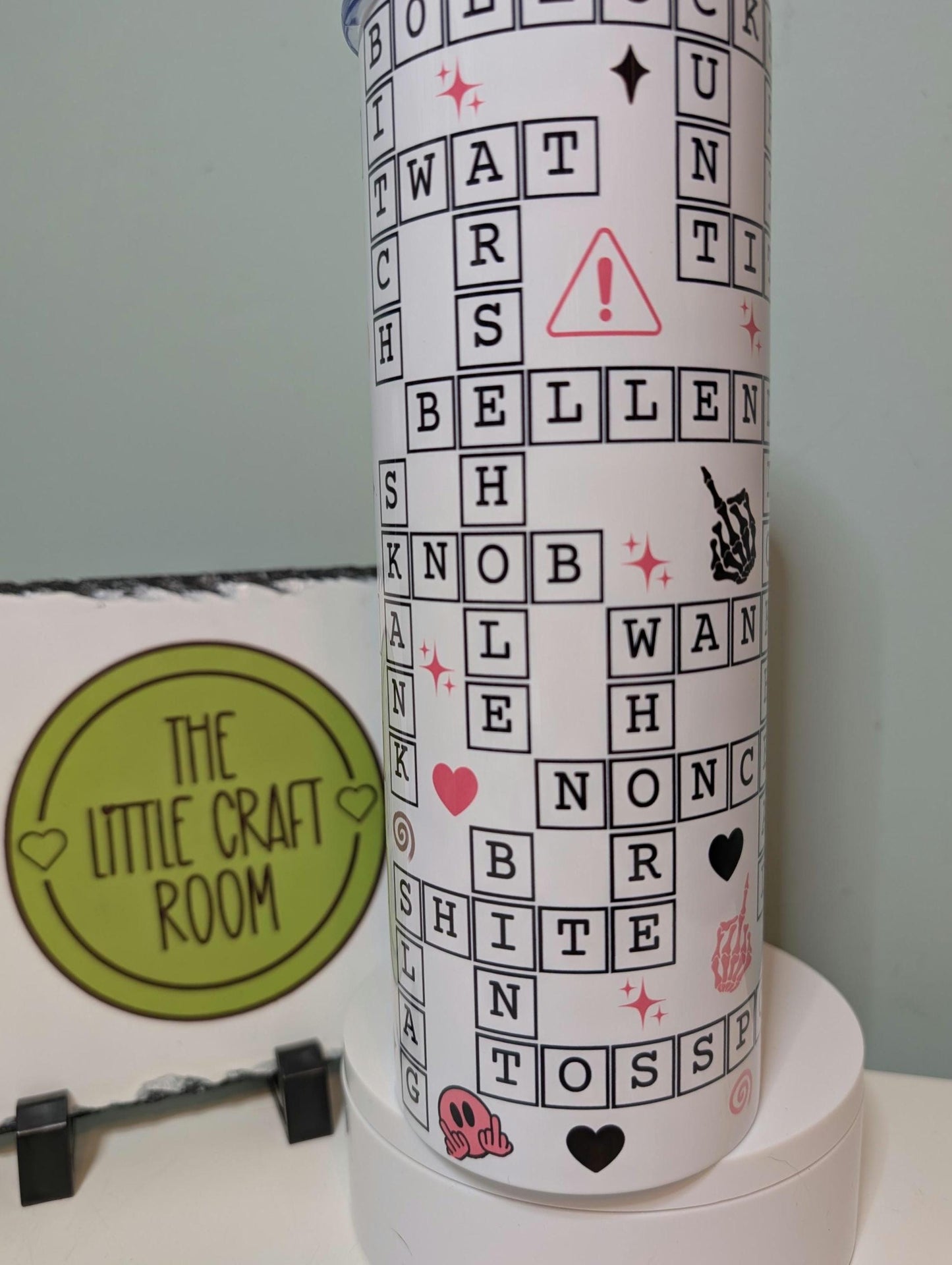 Rude British insult swearing tumbler. Crossword lover. Meme mug- 20oz Stainless Steel