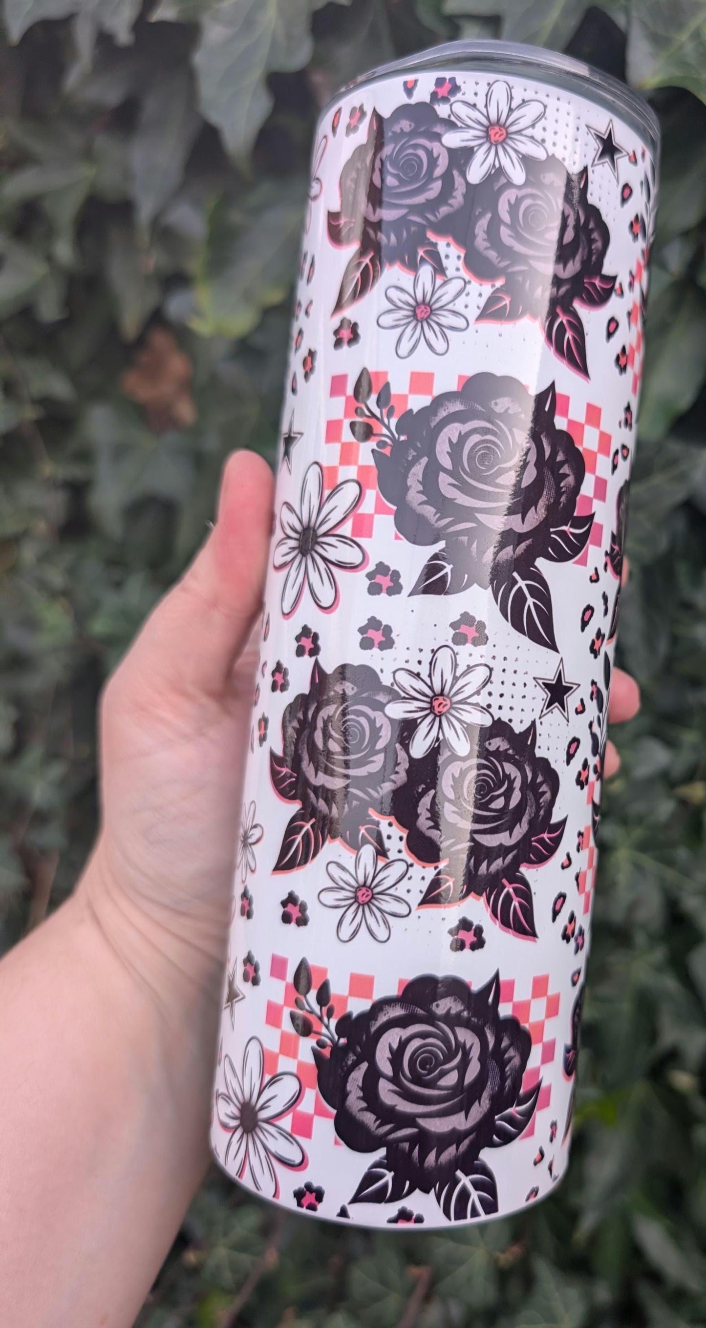 Floral Skeleton Tumbler | “I Could Be Meaner” Funny Goth Cup | 20oz Skinny Tumbler | Halloween Aesthetic Gift | Spooky Cute Drinkware