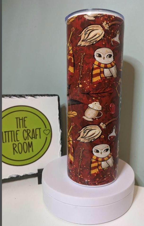 Wizards red tumbler 20oz, Stainless steel, coffee mug, Wizard unique gift, gift for her, gift for him, owl fan, express train Tumbler