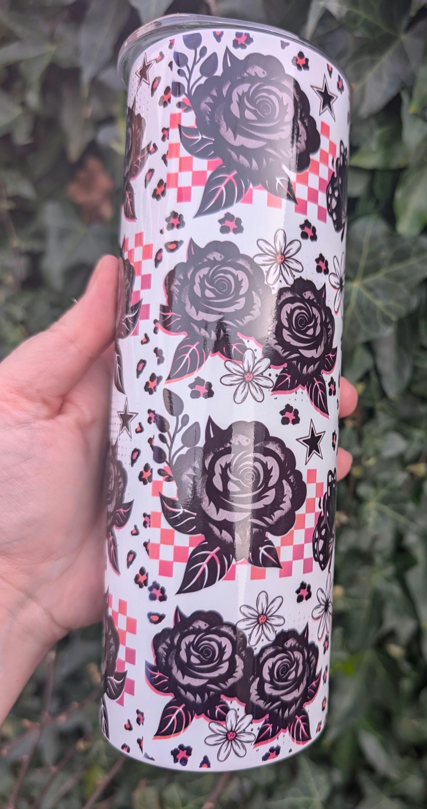 Floral Skeleton Tumbler | “I Could Be Meaner” Funny Goth Cup | 20oz Skinny Tumbler | Halloween Aesthetic Gift | Spooky Cute Drinkware