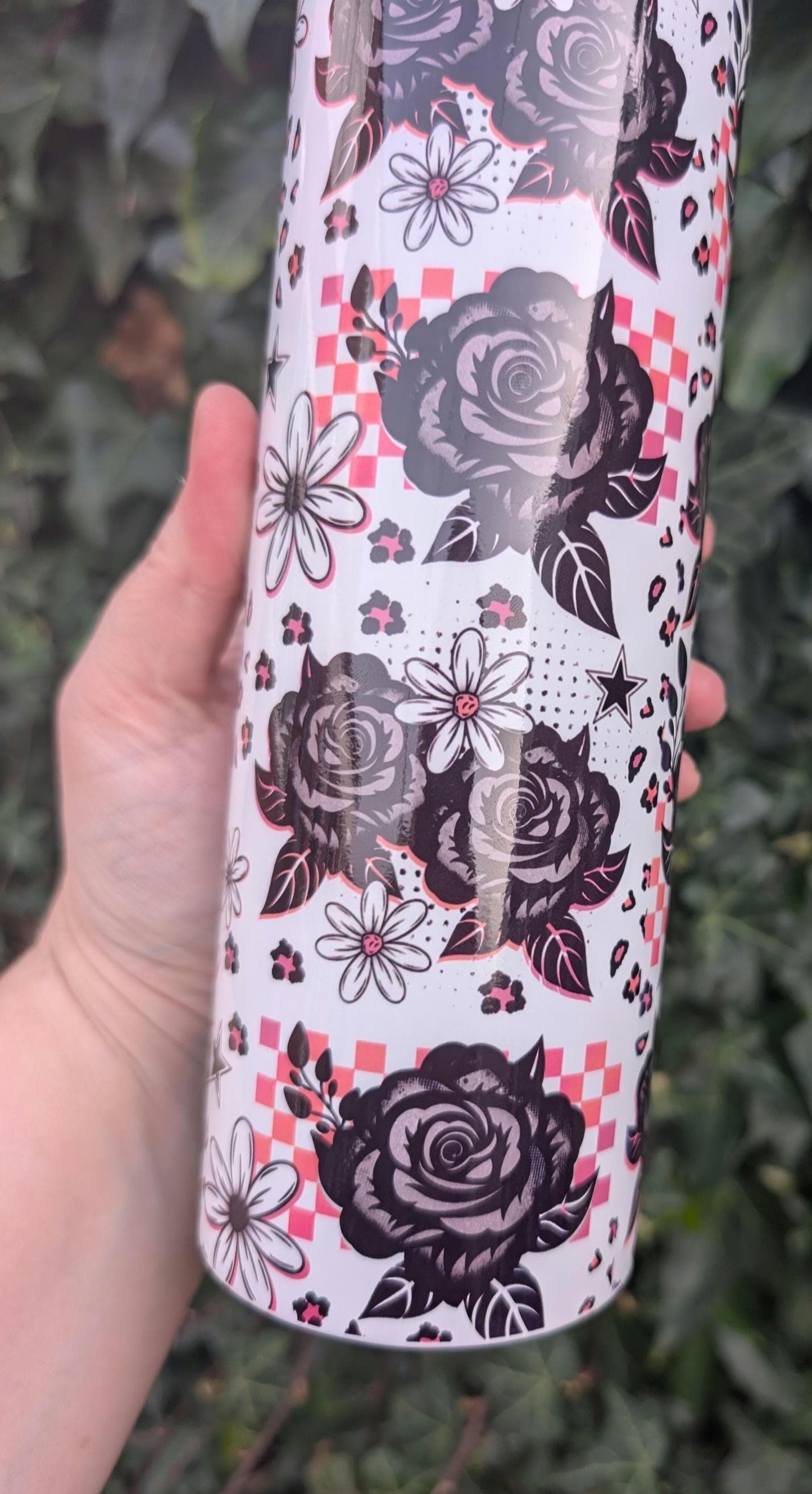 Floral Skeleton Tumbler | “I Could Be Meaner” Funny Goth Cup | 20oz Skinny Tumbler | Halloween Aesthetic Gift | Spooky Cute Drinkware