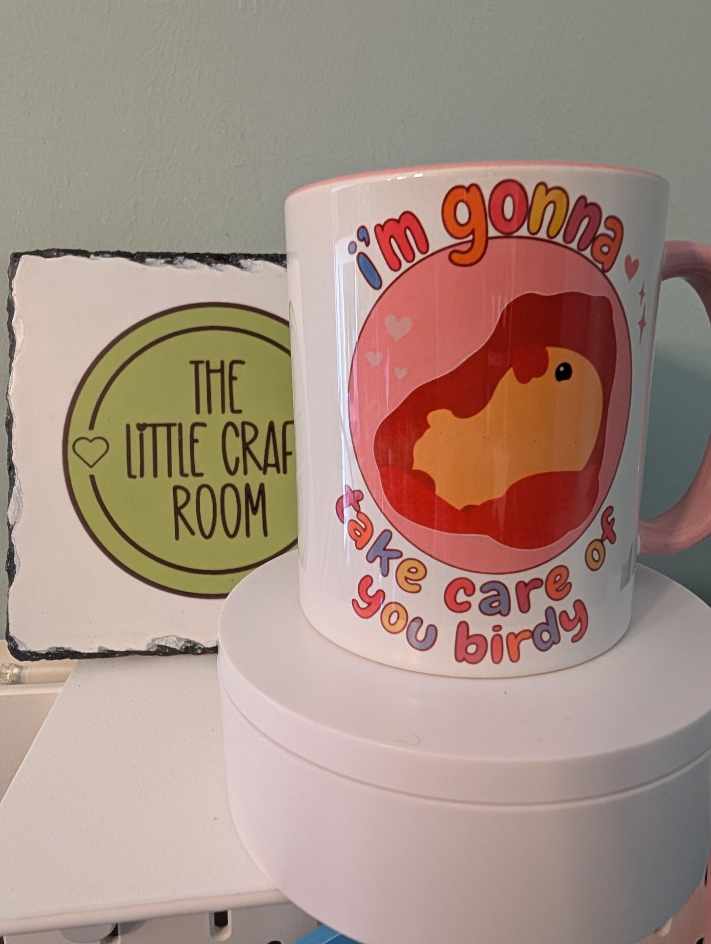 It's ok birdy. Nanalan. Double sided design. Pink mug. Funny meme mug. Best friend gift.