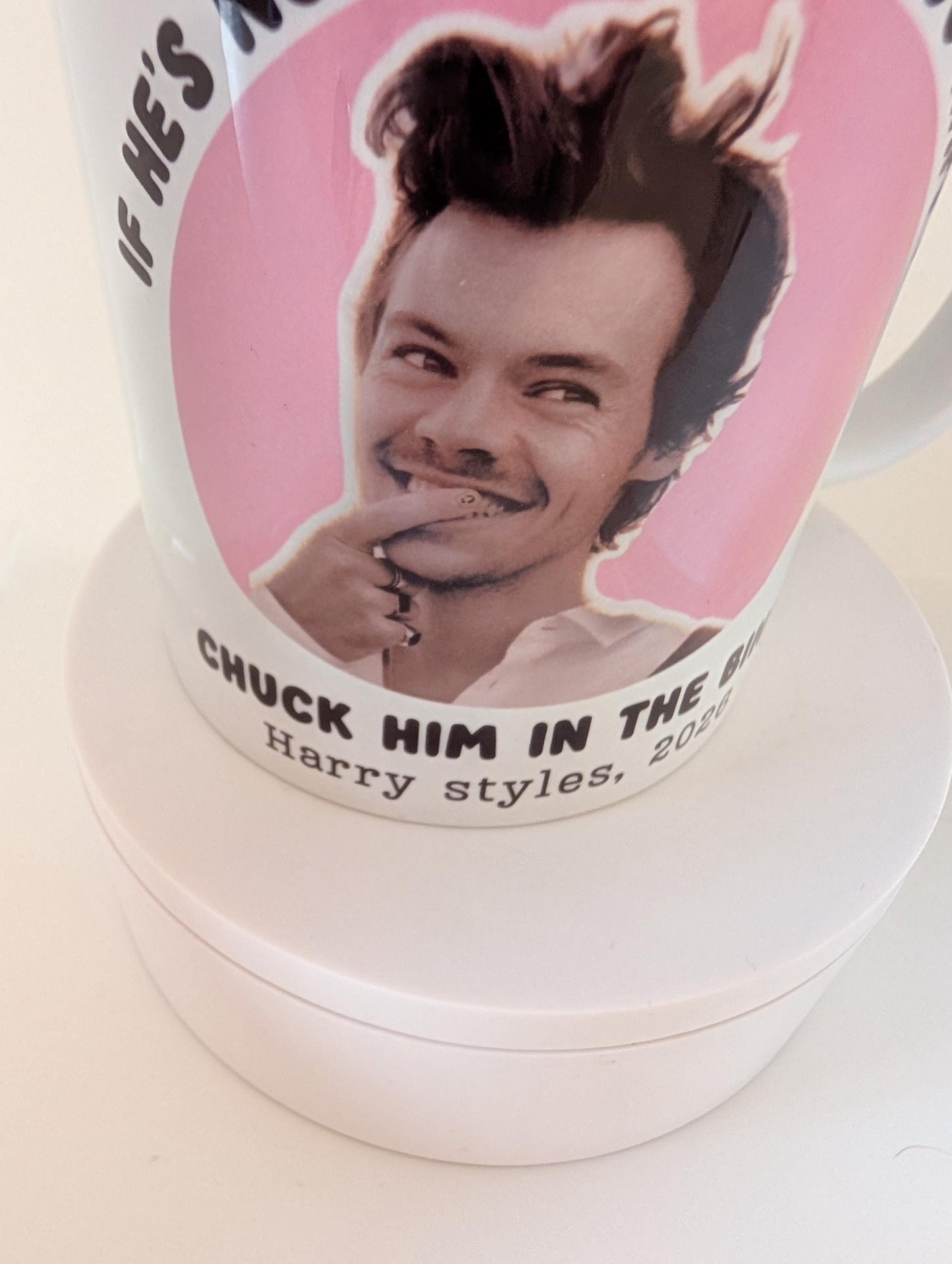 Chuck him in the bin Harry Styles mug