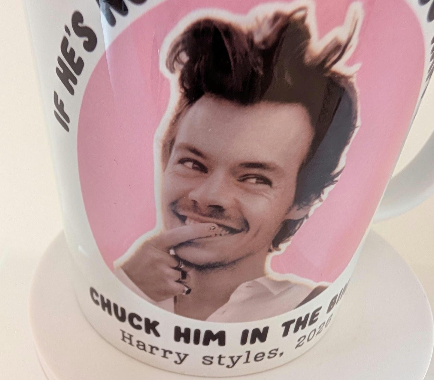 Chuck him in the bin Harry Styles mug