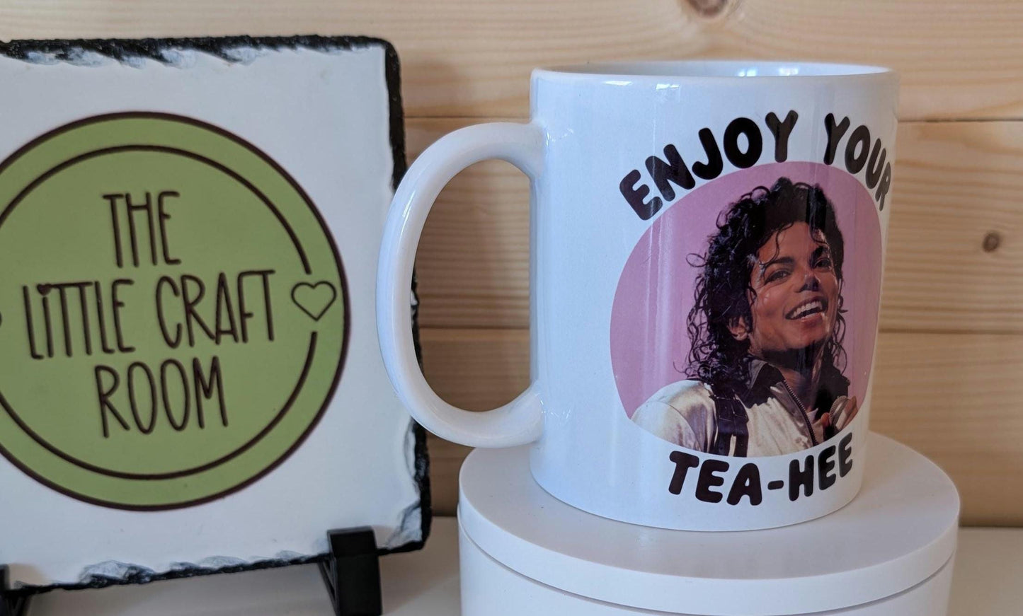 Tea Hee Mug | Funny Pop Icon Inspired Coffee Mug | Tea Lover Gift | Retro Music Fan Present | Novelty Ceramic Cup