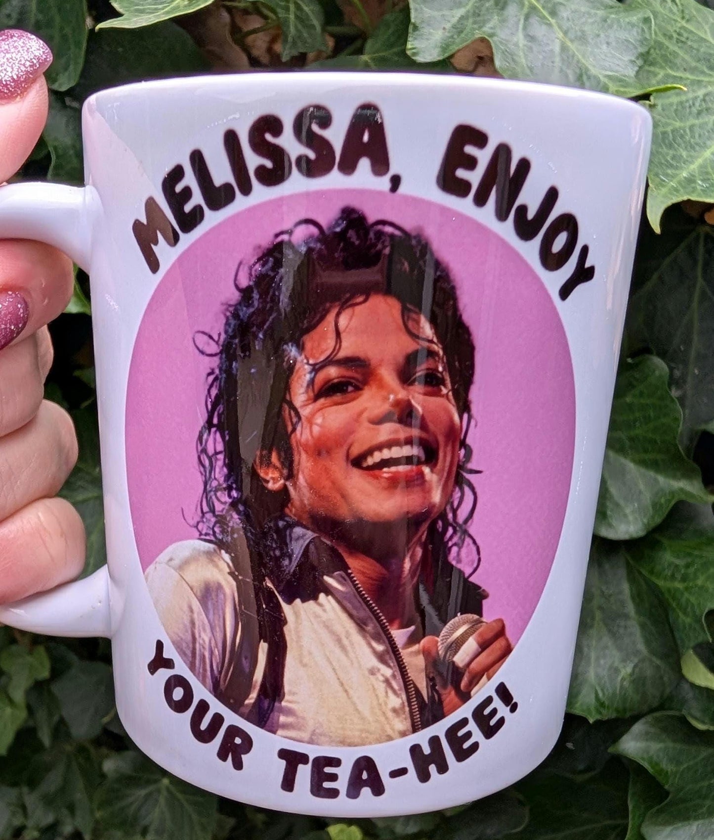 Personalised Tea Hee Mug | Funny Pop Icon Inspired Coffee Mug | Tea Lover Gift | Retro Music Fan Present | Novelty Ceramic Cup