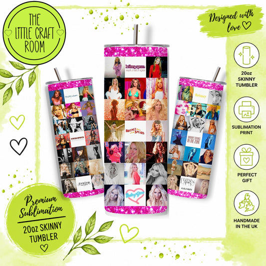 Y2K Britney Spears Stainless Steel Tumbler – 20oz Pop Princess Fan Gift
