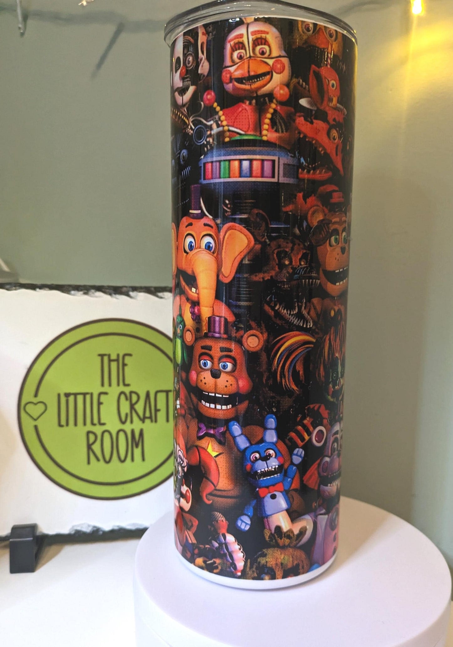 FNAF Tumbler, Five Nights at Freddy’s Gift, 20oz Skinny Travel Cup, Gamer Gift, Stainless Steel Tumbler