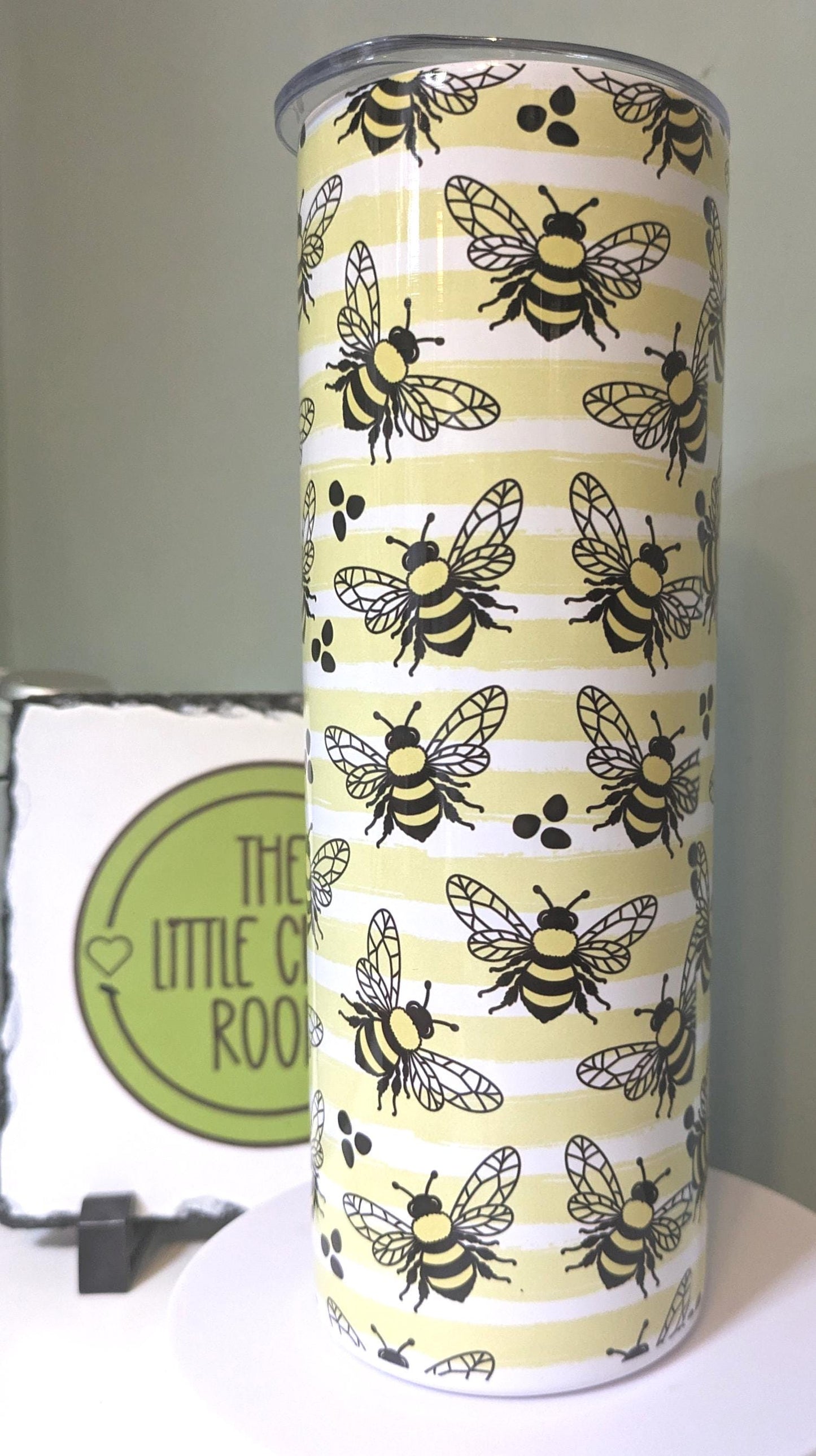 Bee Tumbler, Beekeeper Gift, 20oz Stainless Steel Travel Cup