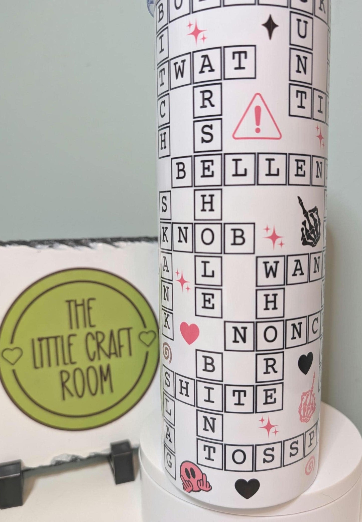 British Insults Crossword Tumbler, Rude 20oz Travel Cup