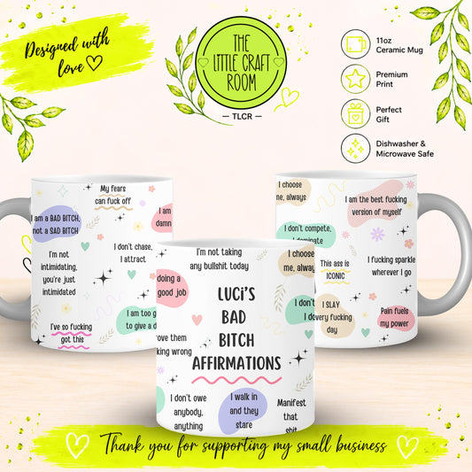 Personalised Bad Bitch Affirmations Mug