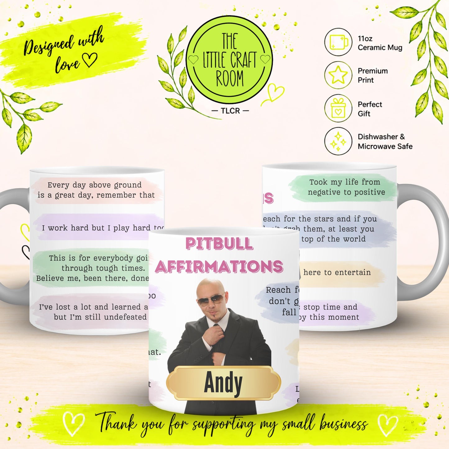 Personalised Pitbull Affirmations V1 Mug