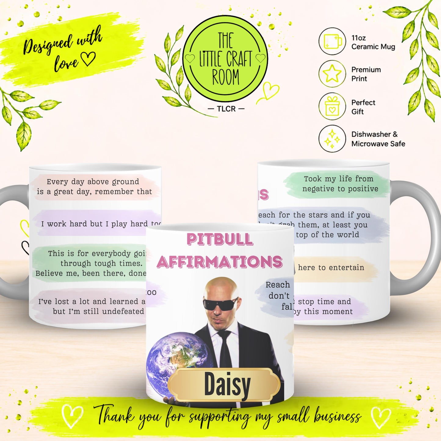 Personalised Pitbull Affirmations V2 Mug