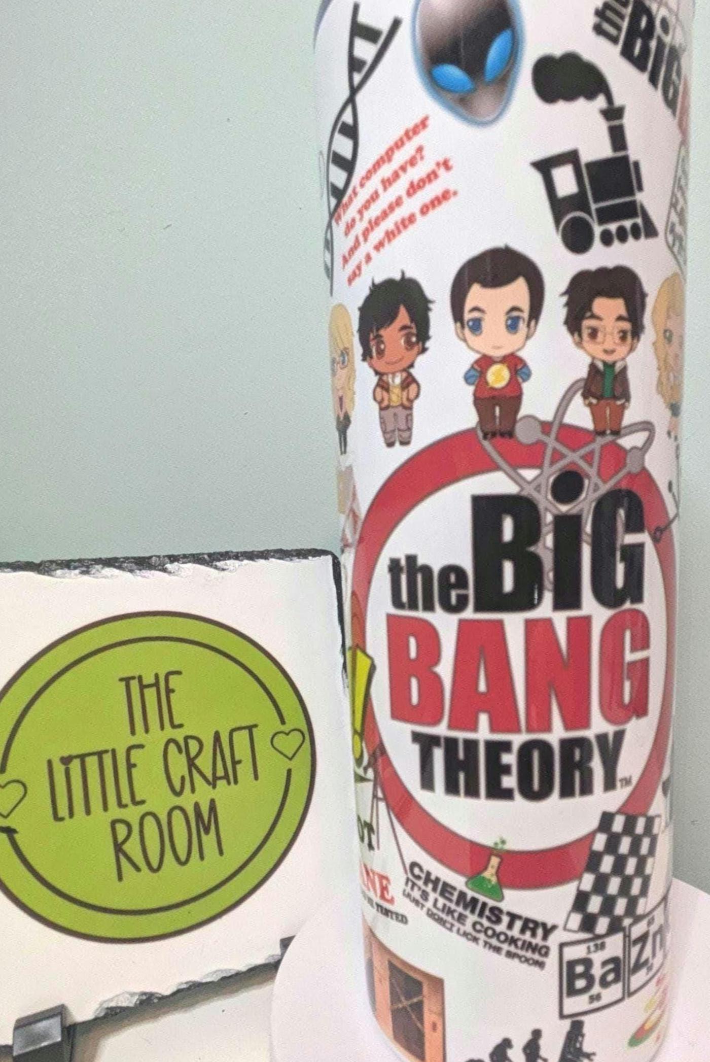 Big Bang Theory Tumbler, Sheldon Gift, 20oz Skinny Travel Cup, Science Geek Gift, Stainless Steel Tumbler with Straw