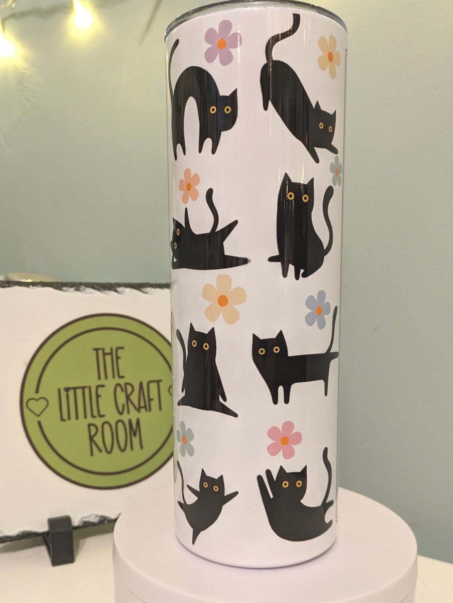 Witchy Cat Lover 20oz Tumbler, Tarot Gift, Stainless Steel Travel Cup