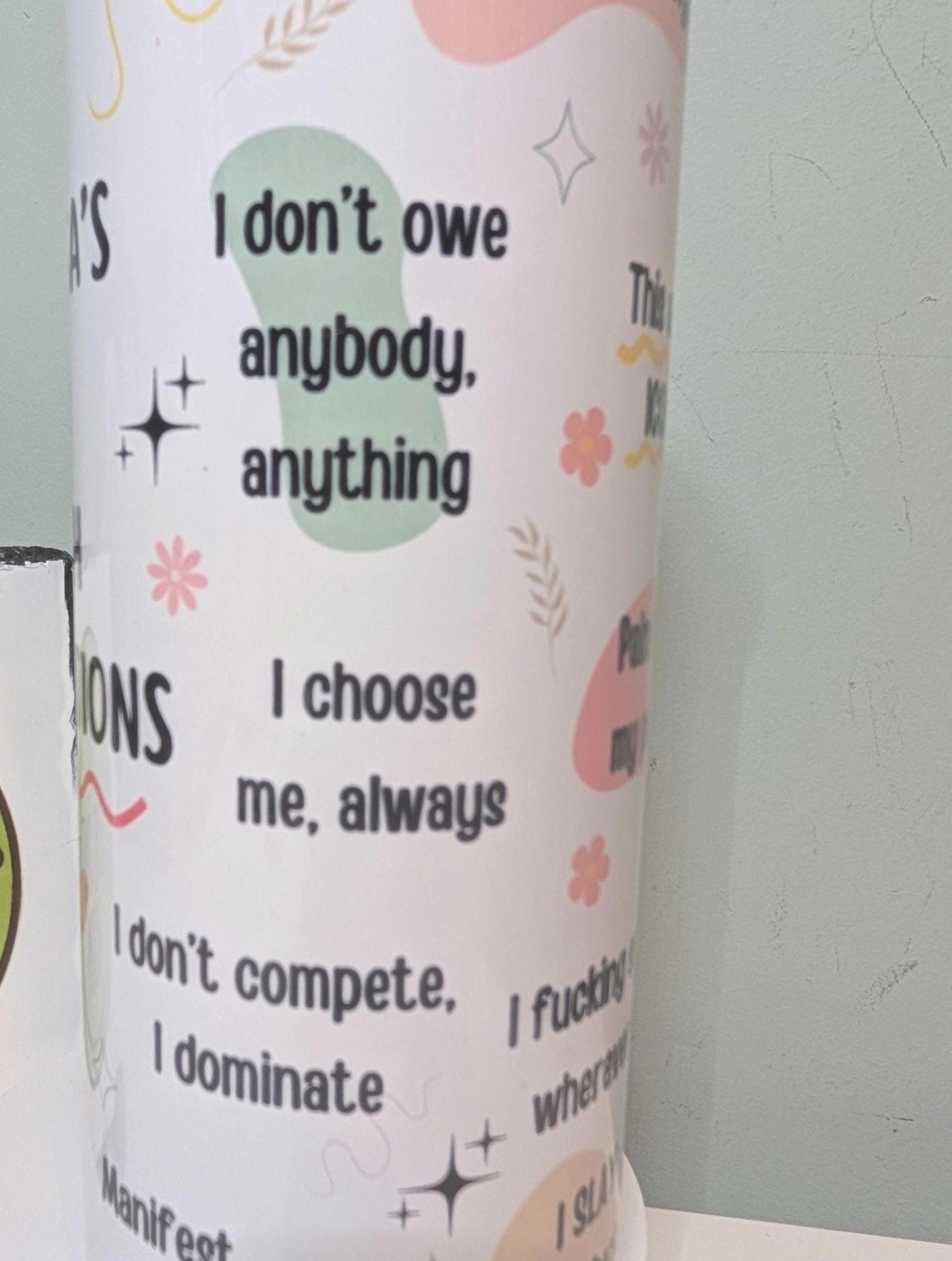 Personalised Bad Bitch Affirmations 20oz Tumbler, Funny Swear Gift for Women