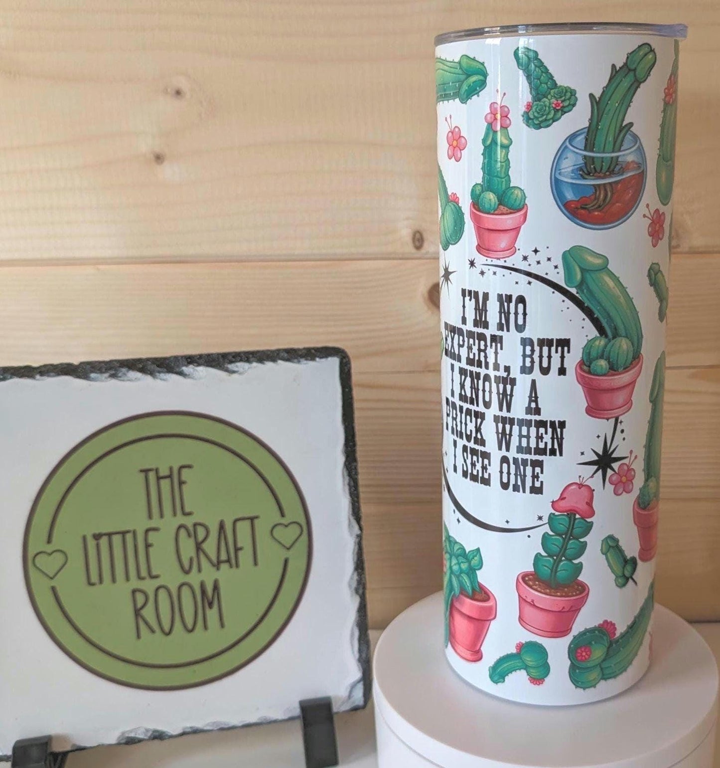 Funny Cactus Tumbler, Rude Prick Quote, 20oz Insulated Travel Cup,