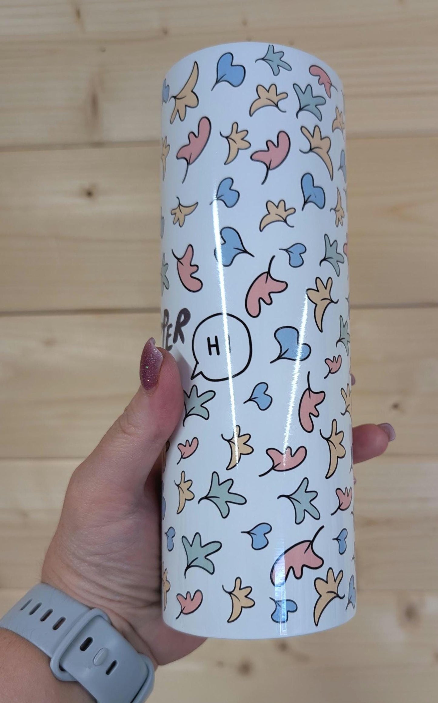 Heartstopper Tumbler, Colourful Leaf Cup, 20oz Skinny Tumbler, TV Fan Gift