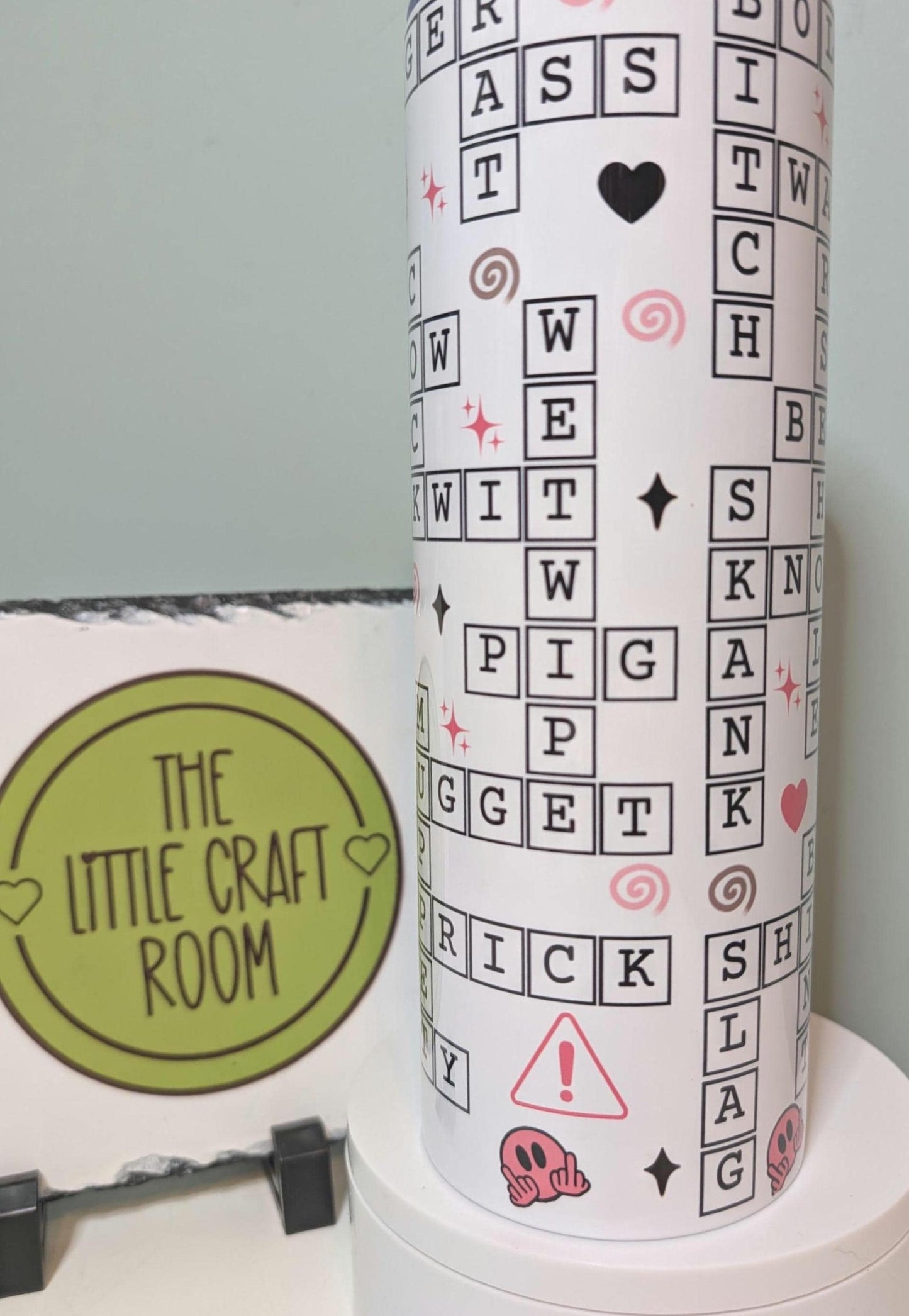 British Insults Crossword Tumbler, Rude 20oz Travel Cup