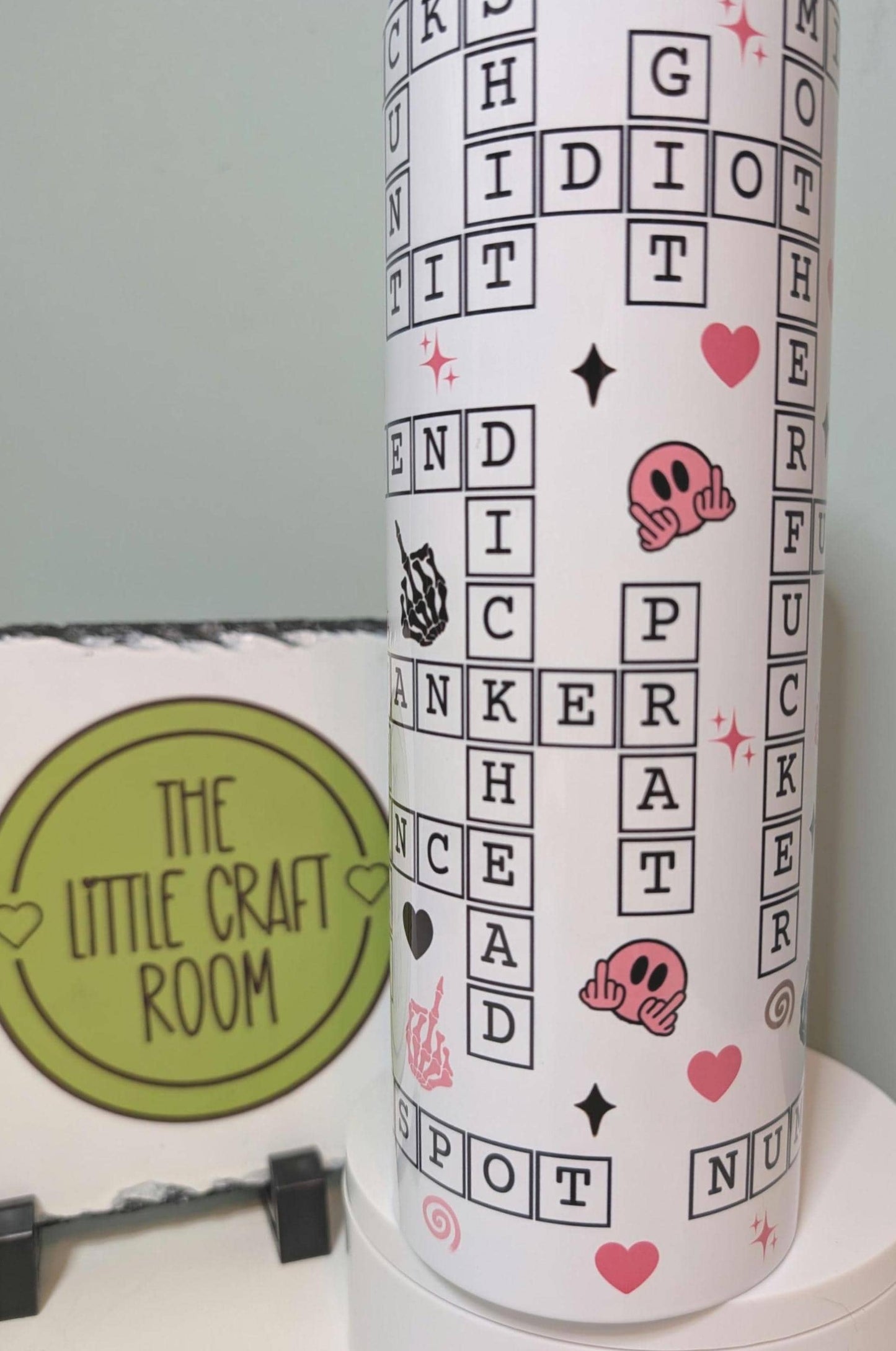 British Insults Crossword Tumbler, Rude 20oz Travel Cup