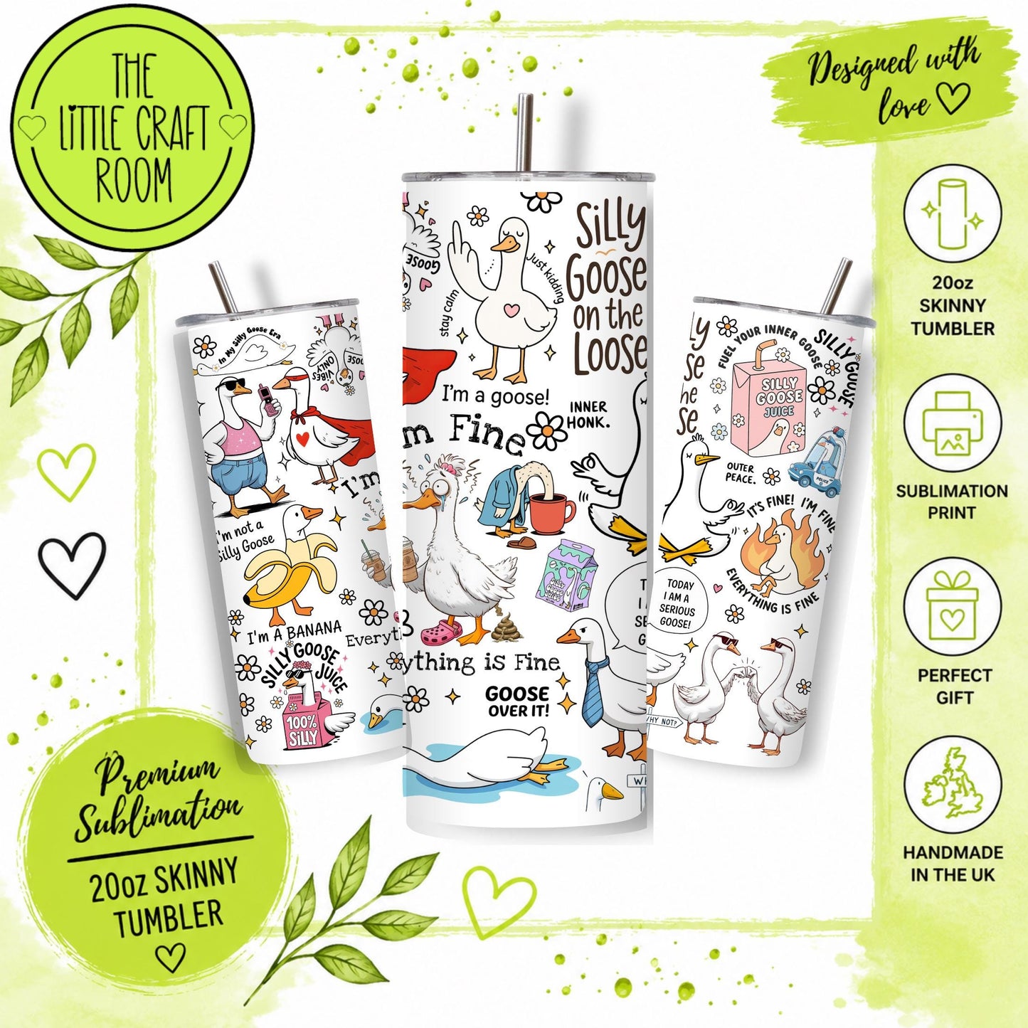 Silly Goose Tumbler, Funny 20oz Insulated Travel Cup