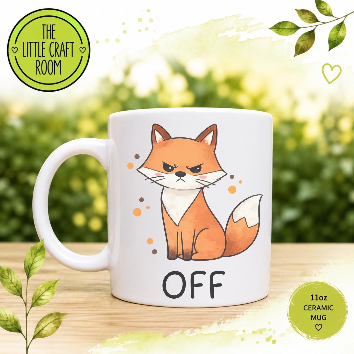 Fox Off Mug, Funny Fox Gift, Rude Animal Coffee Cup