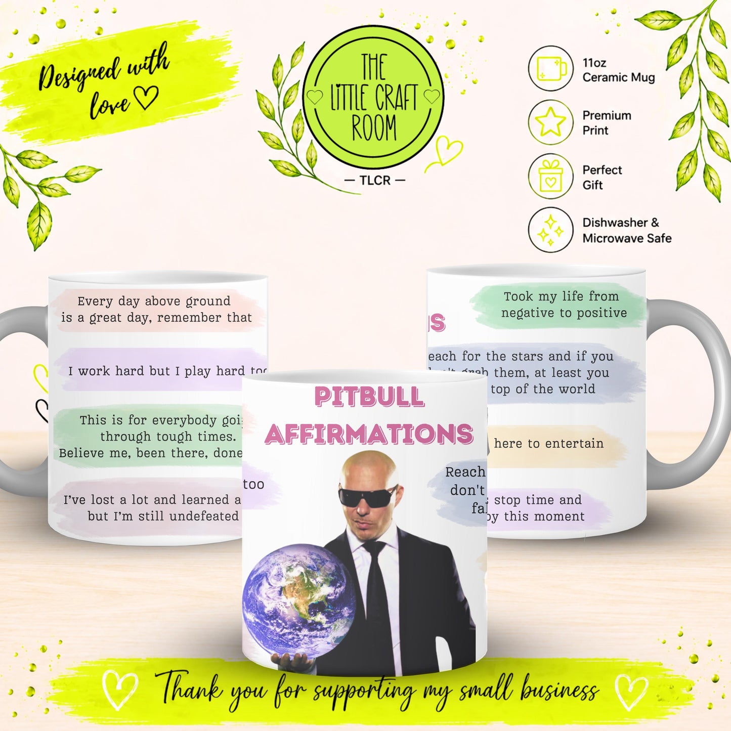 Pitbull Affirmations V2  Mug