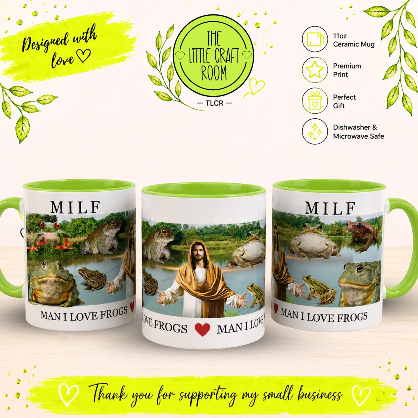 Frog Ceramic Mug, MILF Meme Gift