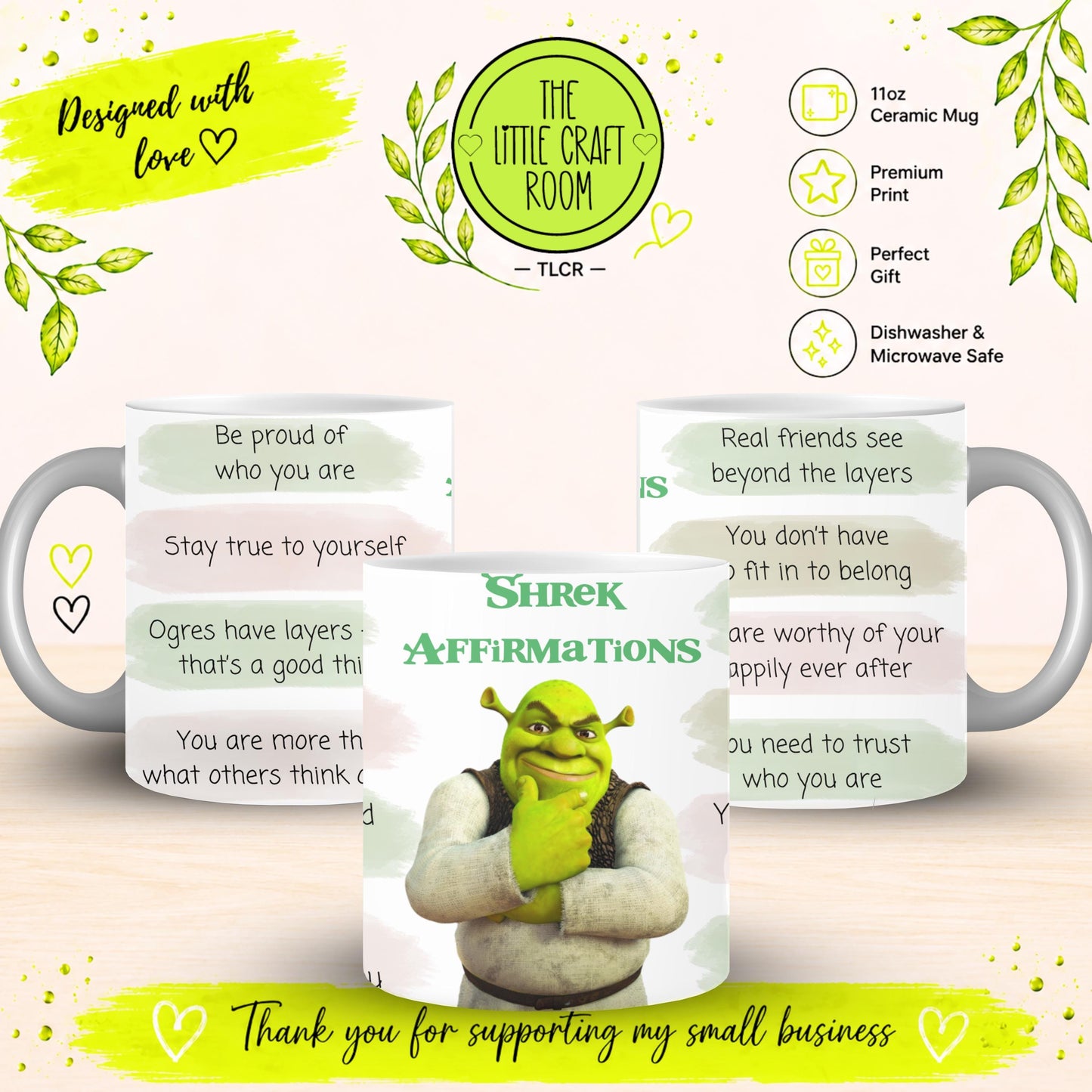 Funny Ogre Affirmations Mug, Quirky Swamp Coffee Cup
