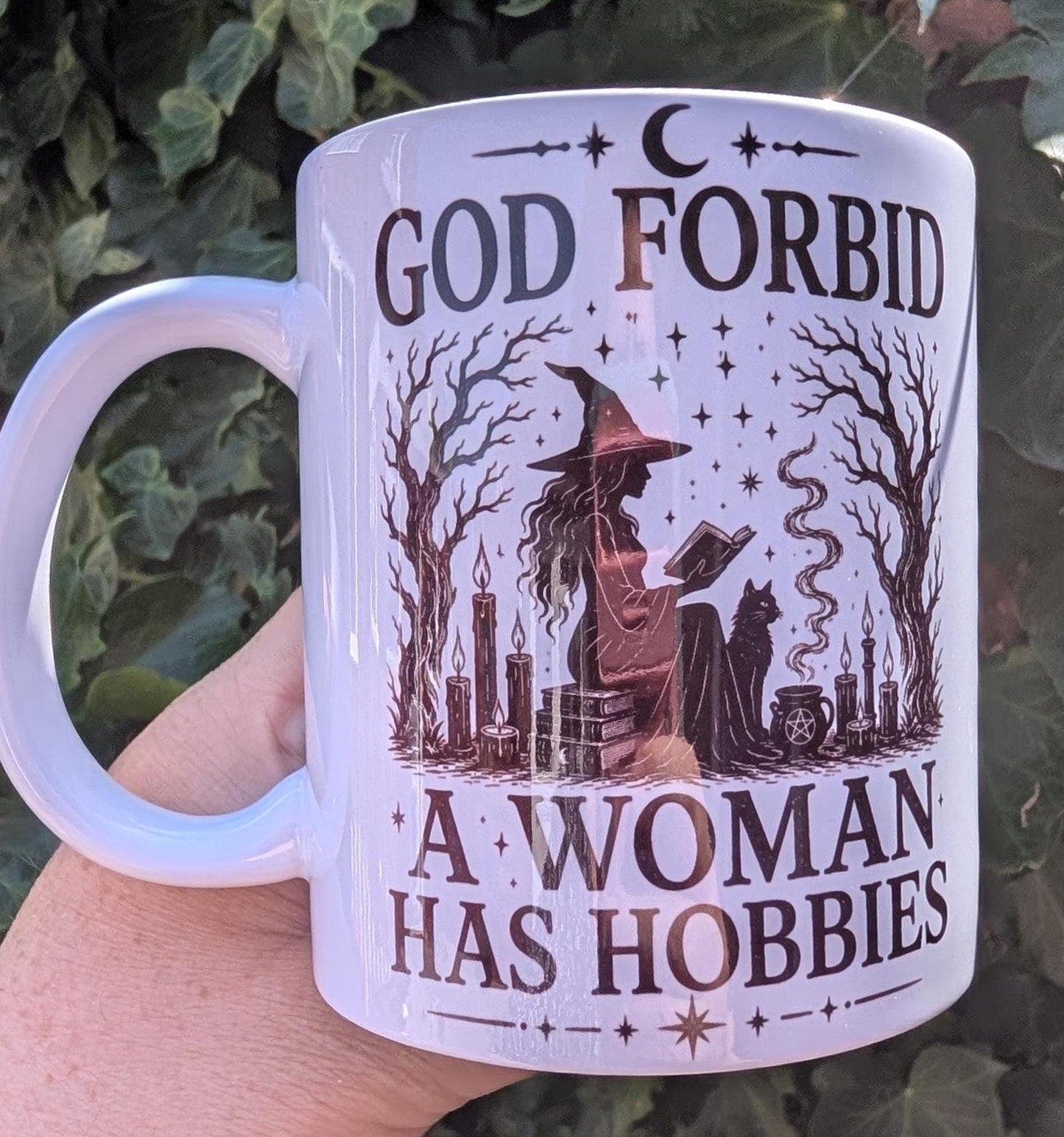 Funny Witch Mug, God Forbid A Woman Has Hobbies, Gothic Mug, Witchy Gift