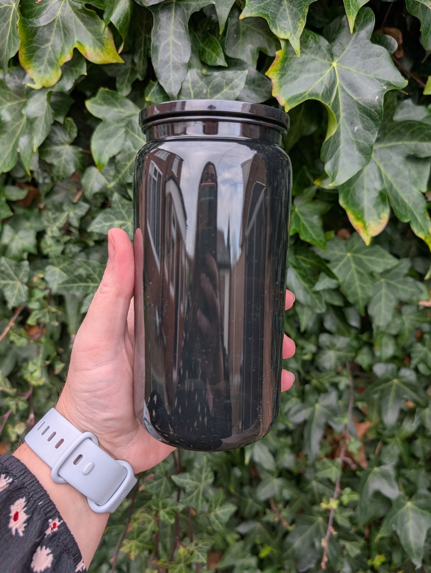 16oz Transparent Acrylic Coloured Plastic Beer Can with Plastic Lid and Straw