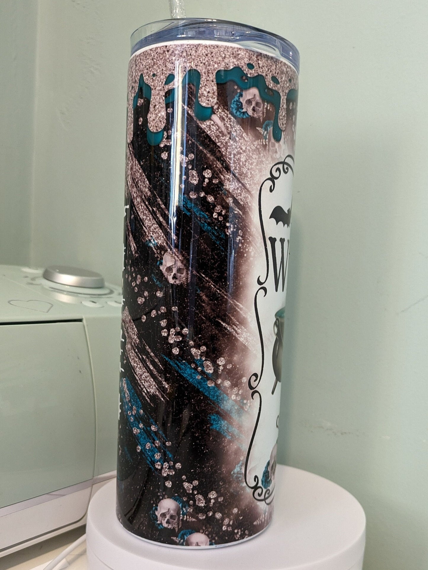 Tarot card cat skinny tumbler
