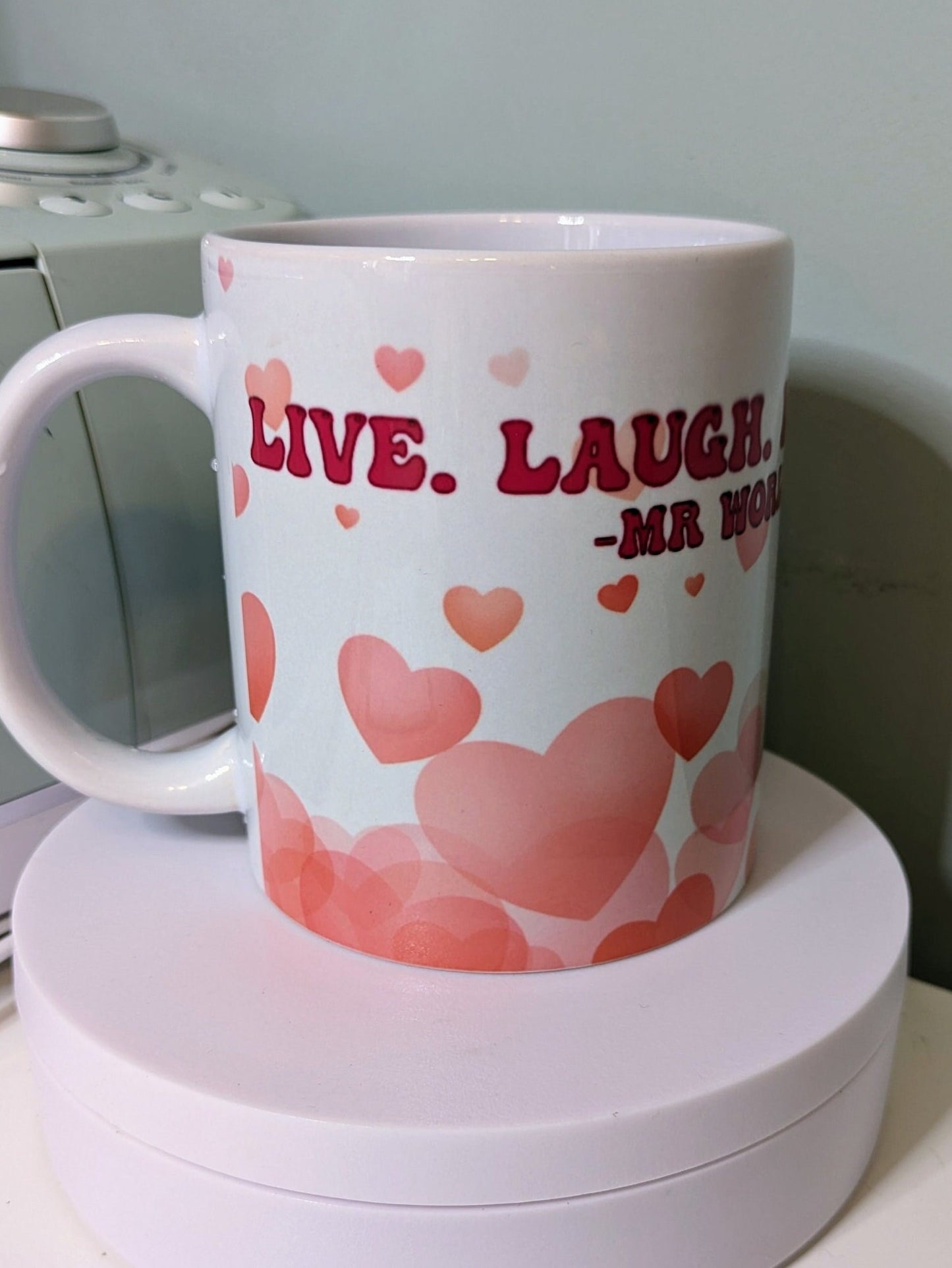 Live Laugh Love Mr Worldwide Pitbull meme mug