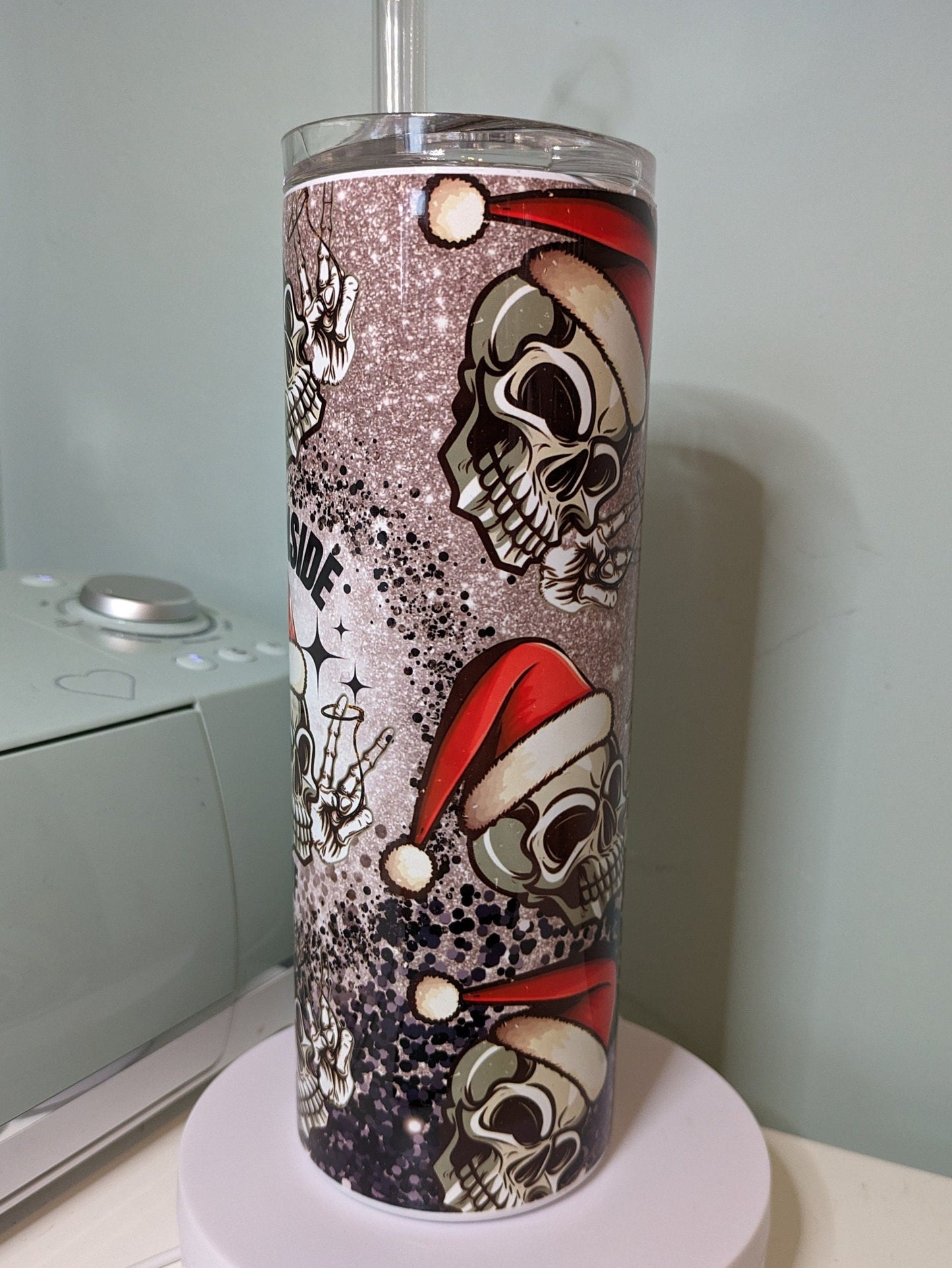 Dead inside Christmas skinny tumbler